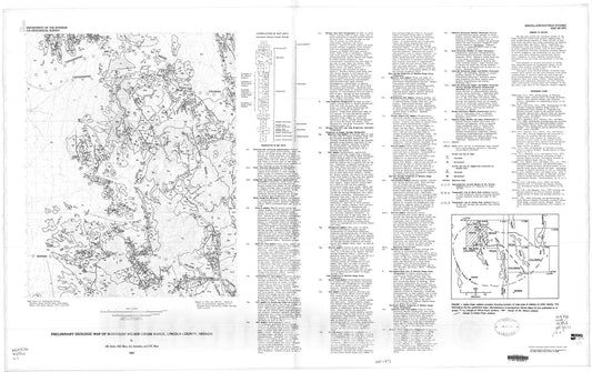 Map : Preliminary geologic map of northern Wilson Creek Range, Lincoln County, Nevada, 1987 Cartography Wall Art :
