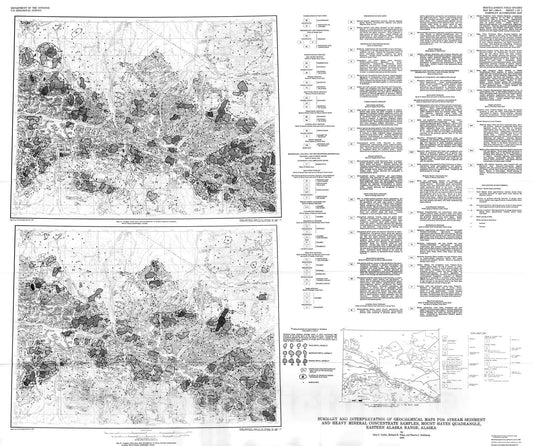 Map : Summary and interpretation of geochemical maps for stream sediment and heavy mineral concentrate samples, Mount Hayes quadrangle,, 1989 Cartography Wall Art :