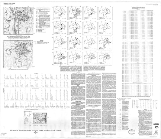 Map : Geochemical survey of the Mt. Ascutney region, Windsor County, Vermont, 1987 Cartography Wall Art :