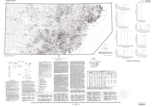 Map : Geochemical maps showing the distribution of selected elements determined in nonmagnetic heavy-mineral concentrates from the Mount, 1989 Cartography Wall Art :