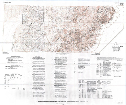 Map : Mineral and energy resource assessment maps of the Mount Katmai, Naknek, and western Afognak quadrangles, Alaska, 1992 Cartography Wall Art :