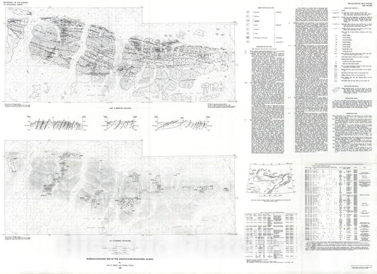 Map : Bedrock geologic map of the Angayuchum Mountains, Alaska, 1988 Cartography Wall Art :
