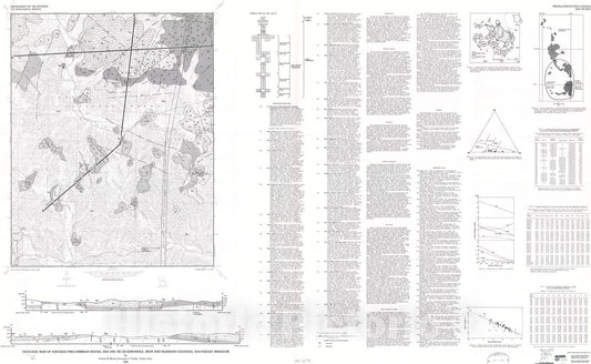 Map : Geologic map of exposed Precambrian rocks, Des Arc NE quadrangle, Iron and Madison Counties, southeast Missouri, 1988 Cartography Wall Art :