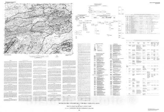 Map : Mineral resource assessment map of the Healy quadrangle, Alaska, 1989 Cartography Wall Art :
