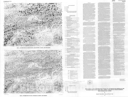 Map : Mineralogical maps showing the distribution of ore-related minerals in the minus-30-mesh, nonmagnetic heavy-mineral fraction, 1995 Cartography Wall Art :