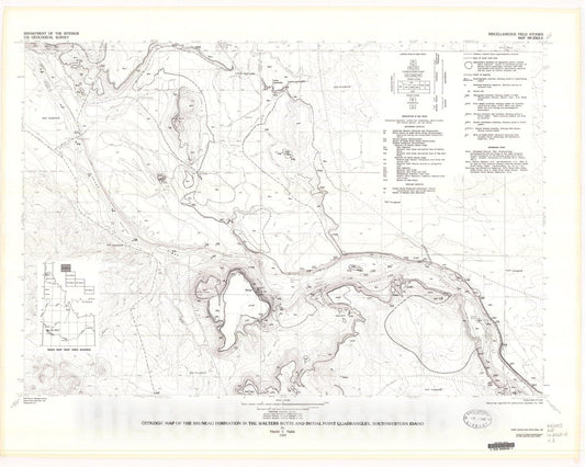 Map : Geologic map of the Bruneau Formation in the Walters Butte and Initial Point quadrangles, southwestern Idaho, 1989 Cartography Wall Art :