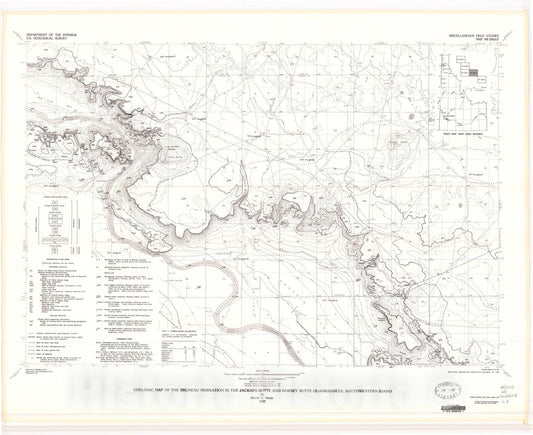 Map : Geologic map of the Bruneau Formation in the Jackass Butte and Dorsey Butte quadrangles, southwestern Idaho, 1989 Cartography Wall Art :