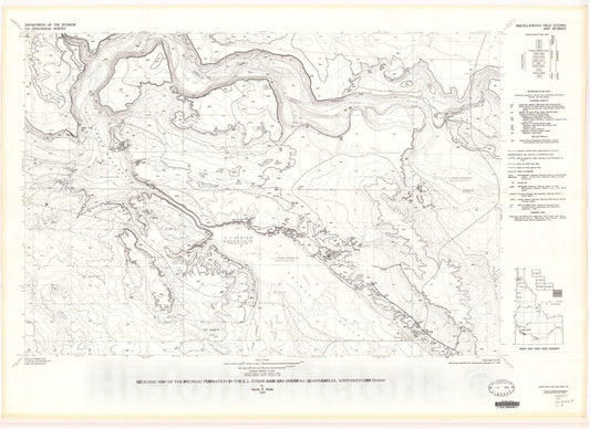 Map : Geologic map of the Bruneau Formation in the C.J. Strike Dam and Bruneau quadrangles, southwestern Idaho, 1989 Cartography Wall Art :