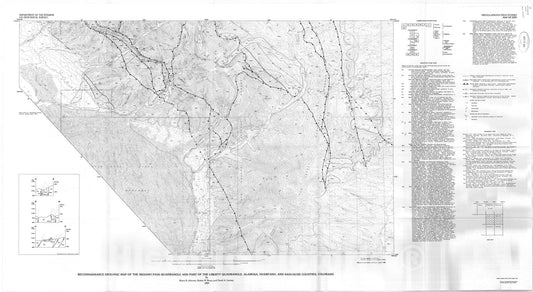 Map : Reconnaissance geologic map of the Medano Pass quadrangle and part of the Liberty quadrangle, Alamosa, Huerfano, and Saguache Counties, Colorado, 1989 Cartography Wall Art :