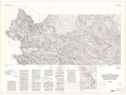 Map : Maps showing geology and liquefaction susceptibility of Quaternary deposits in the Monterey, Seaside, Spreckels, and Carmel Valley, 1990 Cartography Wall Art :