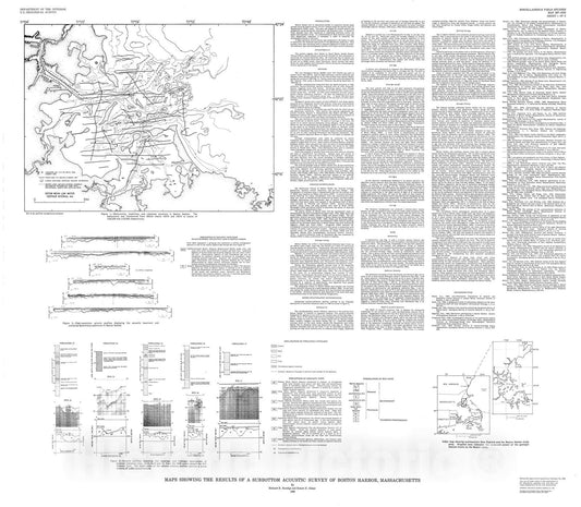Map : Maps showing the results of a subbottom acoustic survey of Boston Harbor, Massachusetts, 1990 Cartography Wall Art :