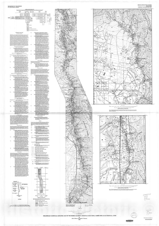 Map : Preliminary surficial geologic map of the Weber segment, Wasatch fault zone, Weber and Davis Counties, Utah, 1990 Cartography Wall Art :