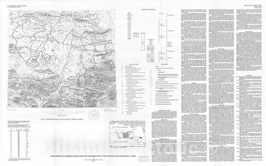 Map : Maps showing geochemistry of sediment samples from the northern part of the Chandler Lake quadrangle, Alaska, 1993 Cartography Wall Art :