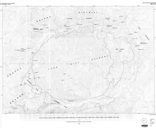Map : Mine maps of silver-lead-zinc epithermal deposits in the Lake City area, Hinsdale County, San Juan Mountains, southwestern Colorado, 1991 Cartography Wall Art :