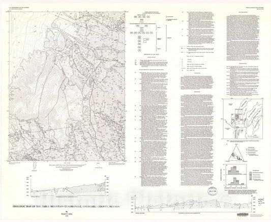 Map : Geologic map of the Table Mountain quadrangle, Churchill County, Nevada, 1992 Cartography Wall Art :