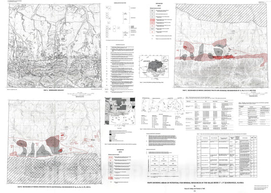 Map : Maps showing areas of potential for mineral resources in the Killik River one degree x three degrees quadrangle, Alaska, one995 Cartography Wall Art :