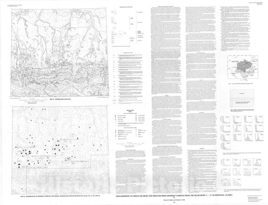Map : Geochemistry of minus-one00-mesh and minus-80-mesh sediment samples from the Killik River one degree x three degrees quadrangle, Alaska, one995 Cartography Wall Art :