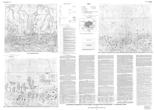 Map : Geochemistry and mineralogy of heavy-mineral concentrates from the Killik River one degree x three degrees quadrangle, Alaska, one995 Cartography Wall Art :