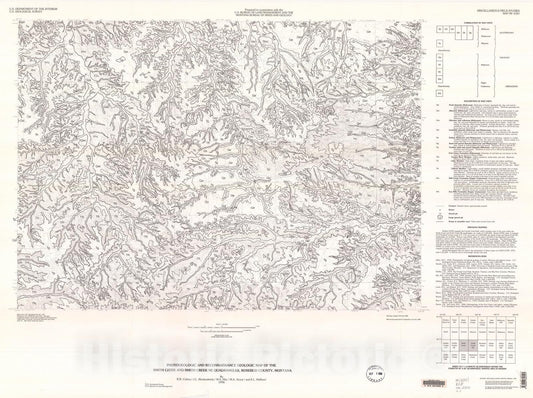 Map : Photogeologic and reconnaissance geologic map of the Smith Creek and Smith Creek NE quadrangles, Rosebud County, Montana, 1996 Cartography Wall Art :