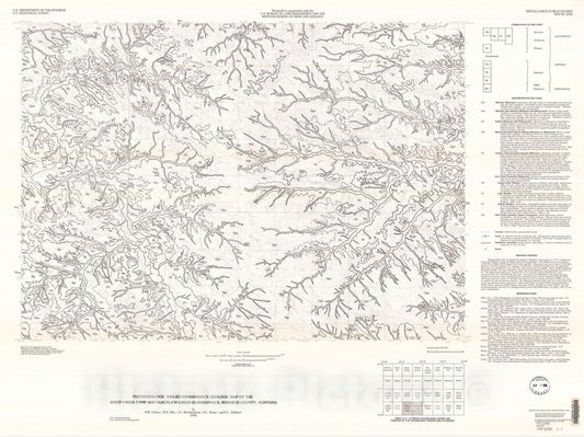 Map : Photogeologic and reconnaissance geologic map of the Sheep Creek Camp and McKerlich Creek quadrangles, Rosebud County, Montana, 1996 Cartography Wall Art :