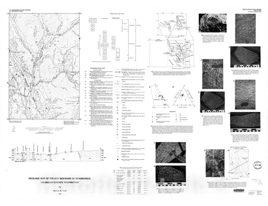 Map : Geologic map of the Doe Mountain 15' quadrangle, Okanogan County, Washington, 1995 Cartography Wall Art :