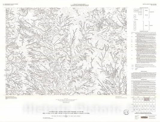 Map : Photogeologic and reconnaissance geologic map of the Box Canyon Coulee and Sand Buttes quadrangles, Rosebud County, Montana, 1996 Cartography Wall Art :