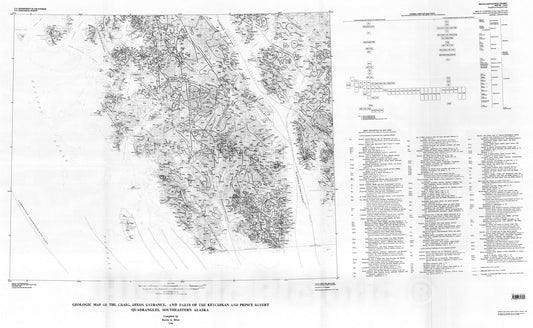 Map : Geologic map of the Craig, Dixon Entrance, and parts of the Ketchikan and Prince Rupert quadrangles, southeastern Alaska, 1996 Cartography Wall Art :