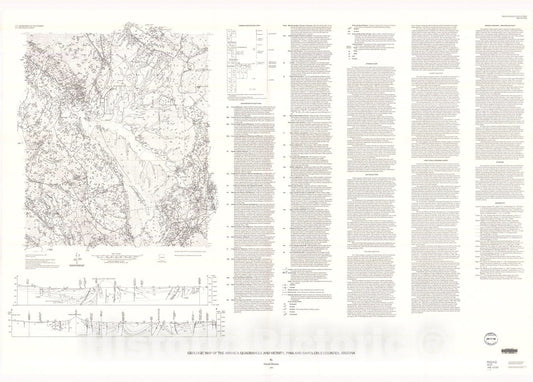 Map : Geologic map of the Arivaca quadrangle and vicinity, Pima and Santa Cruz Counties, Arizona, 1997 Cartography Wall Art :