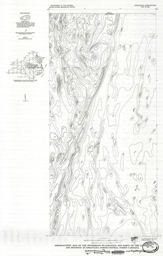 Map : Aeromagnetic map of the Henderson quadrangle and parts of the Louisburg and Boydton quadrangles, north-central North Carolina, 1973 Cartography Wall Art :