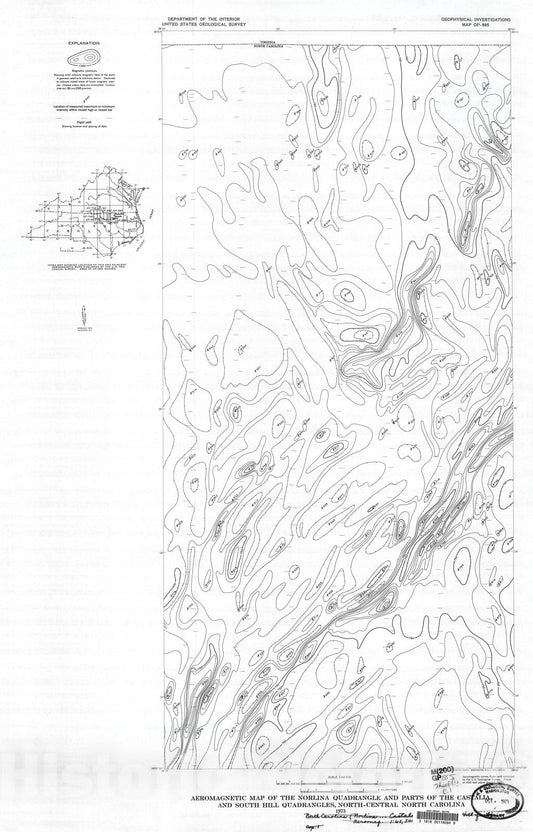 Map : Aeromagnetic map of the Norlina quadrangle, and parts of the Castalia and South Hill quadrangles, north-central North Carolina, 1973 Cartography Wall Art :