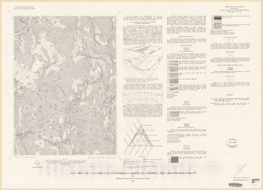 Map : Map showing unconsolidated materials, Keene quadrangle, New Hampshire-Vermont, 1978 Cartography Wall Art :