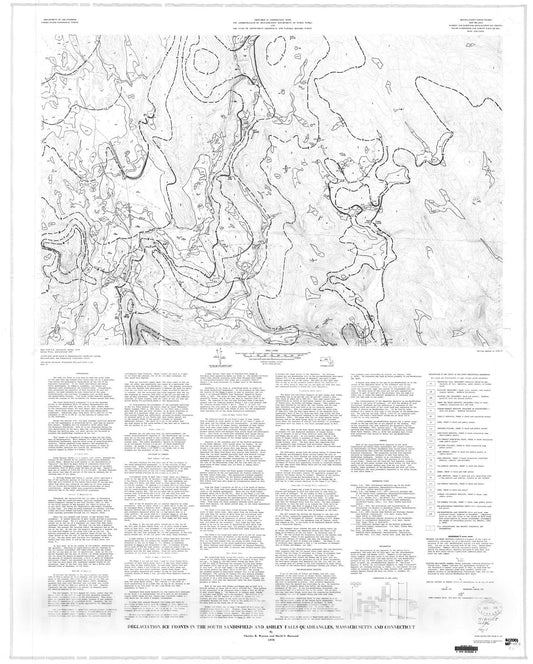 Map : Deglaciation ice fronts in the South Sandisfield and Ashley Falls quadrangles, Massachusetts and Connecticut, 1978 Cartography Wall Art :