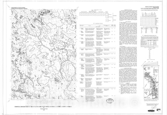 Map : Surficial geologic map of the Little Thunder Reservoir quadrangle, Campbell County, Wyoming, 1978 Cartography Wall Art :