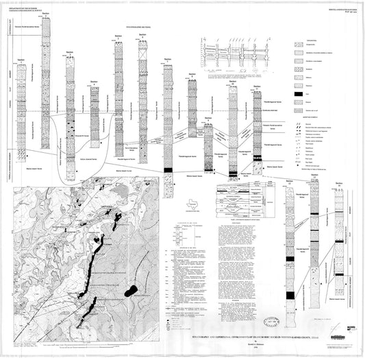 Map : Stratigraphy and depositional environments of uranium host rocks in western Karnes County, Texas, 1978 Cartography Wall Art :