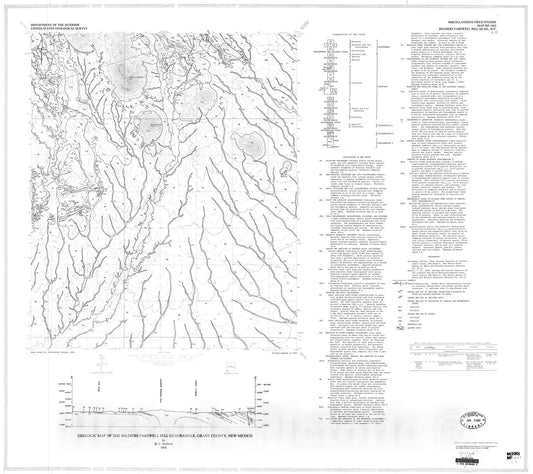 Map : Geologic map of the Soldiers Farewell Hill quadrangle, Grant County, New Mexico, 1978 Cartography Wall Art :