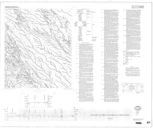 Map : Geologic map of the Werney Hill quadrangle, Grant County, New Mexico, 1978 Cartography Wall Art :
