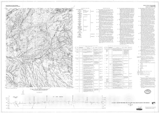 Map : Geologic map of the Burro Peak quadrangle, Grant County, New Mexico, 1978 Cartography Wall Art :