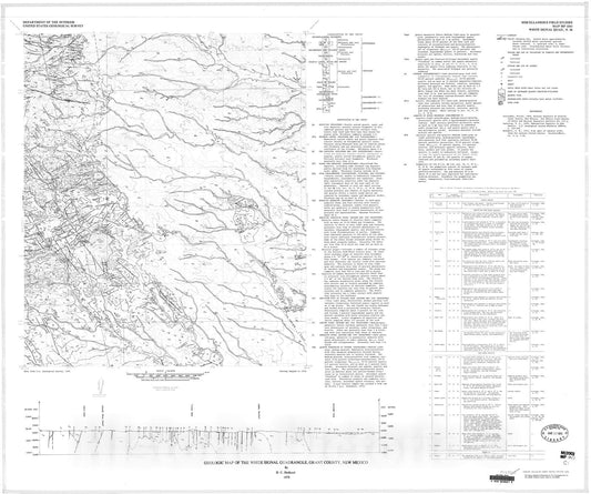 Map : Geologic map of the White Signal quadrangle, Grant County, New Mexico, 1978 Cartography Wall Art :