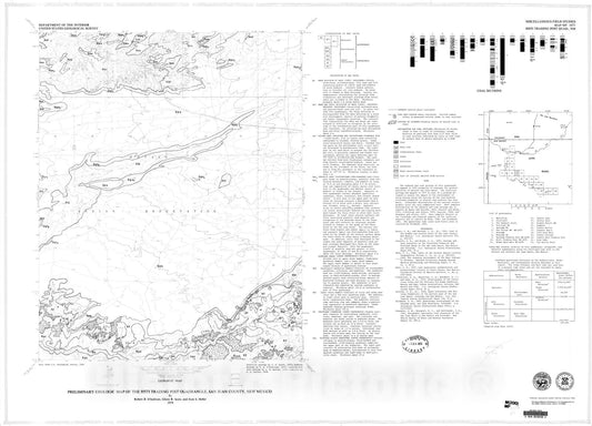 Map : Preliminary geologic map of the Bisti Trading Post quadrangle, San Juan County, New Mexico, 1979 Cartography Wall Art :