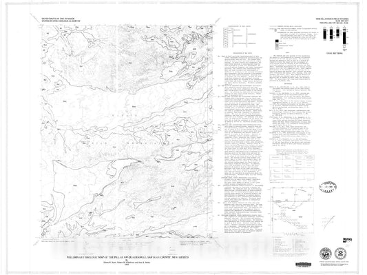 Map : Preliminary geologic map of The Pillar NW quadrangle, San Juan County, New Mexico, 1979 Cartography Wall Art :