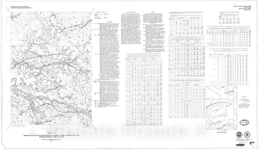 Map : Geologic map and coal sections of the Quietus quadrangle, Big Horn and Powder River Counties, Montana, 1979 Cartography Wall Art :