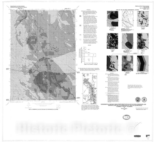 Map : Experimental method using computers to evaluate natural resources and existing land use, as exemplified in the Gap quadrangle, Campbell County, Wyoming, 1979 Cartography Wall Art :