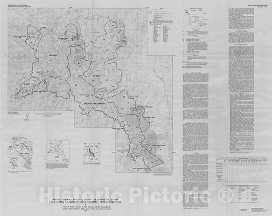 Map : Mineral resource potential of the Hoover Wilderness and adjacent Roadless Areas, central Sierra Nevada, California, 1983 Cartography Wall Art :