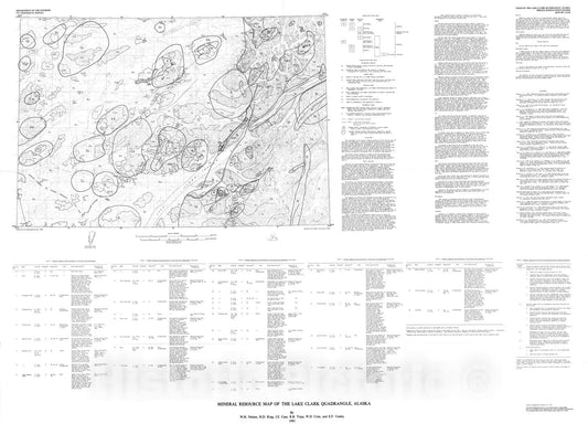 Map : Mineral resource map of the Lake Clark quadrangle, Alaska, 1985 Cartography Wall Art :