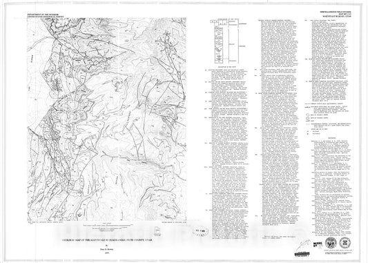 Map : Geologic map of the Marysvale SE quadrangle, Piute County, Utah, 1979 Cartography Wall Art :