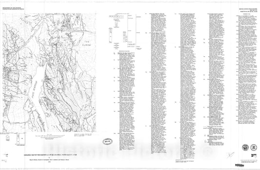 Map : Geologic map of the Marysvale SW quadrangle, Piute County, Utah, 1979 Cartography Wall Art :