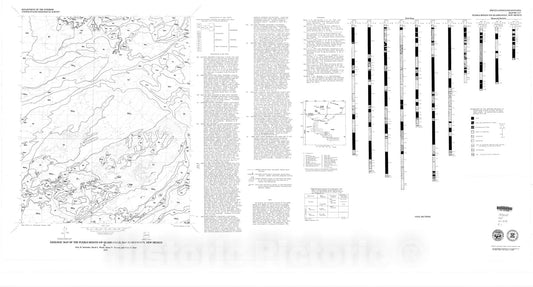 Map : Geologic map of the Pueblo Bonito NW quadrangle, San Juan County, New Mexico, 1979 Cartography Wall Art :