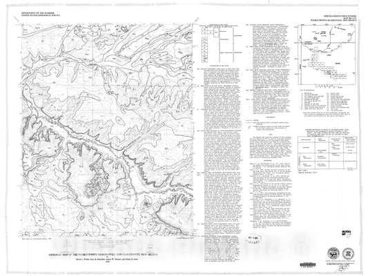 Map : Geologic map of the Pueblo Bonito quadrangle, San Juan County, New Mexico, 1979 Cartography Wall Art :