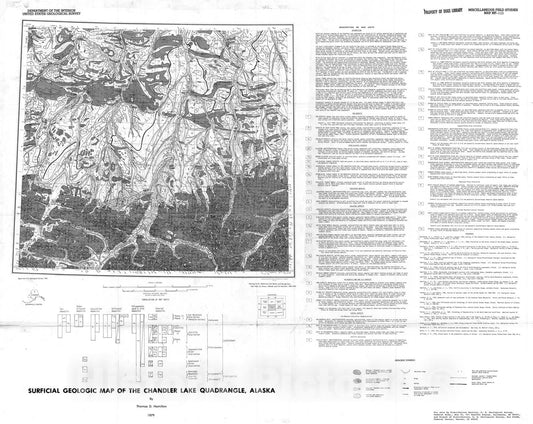 Map : Surficial geologic map of the Chandler Lake quadrangle, Alaska, 1979 Cartography Wall Art :