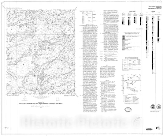 Map : Geologic map of the Fire Rock Well quadrangle, San Juan County, New Mexico, 1979 Cartography Wall Art :